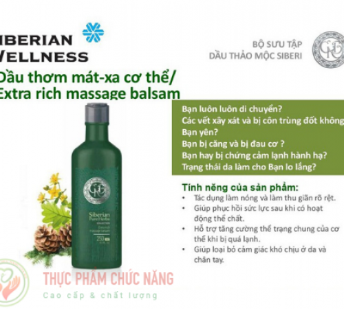 Dầu thơm Siberian Pure Herbs Collection Extra Rich Massage Balsam
